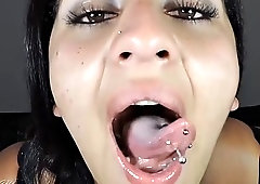 Angelina mouth fetish tongue open
