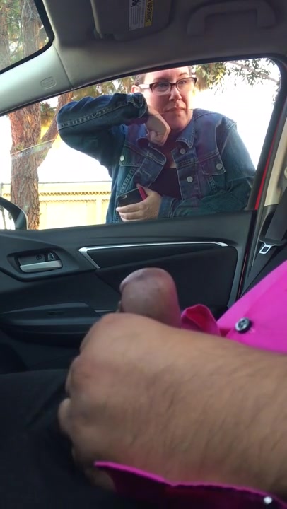 Guy jerking off car